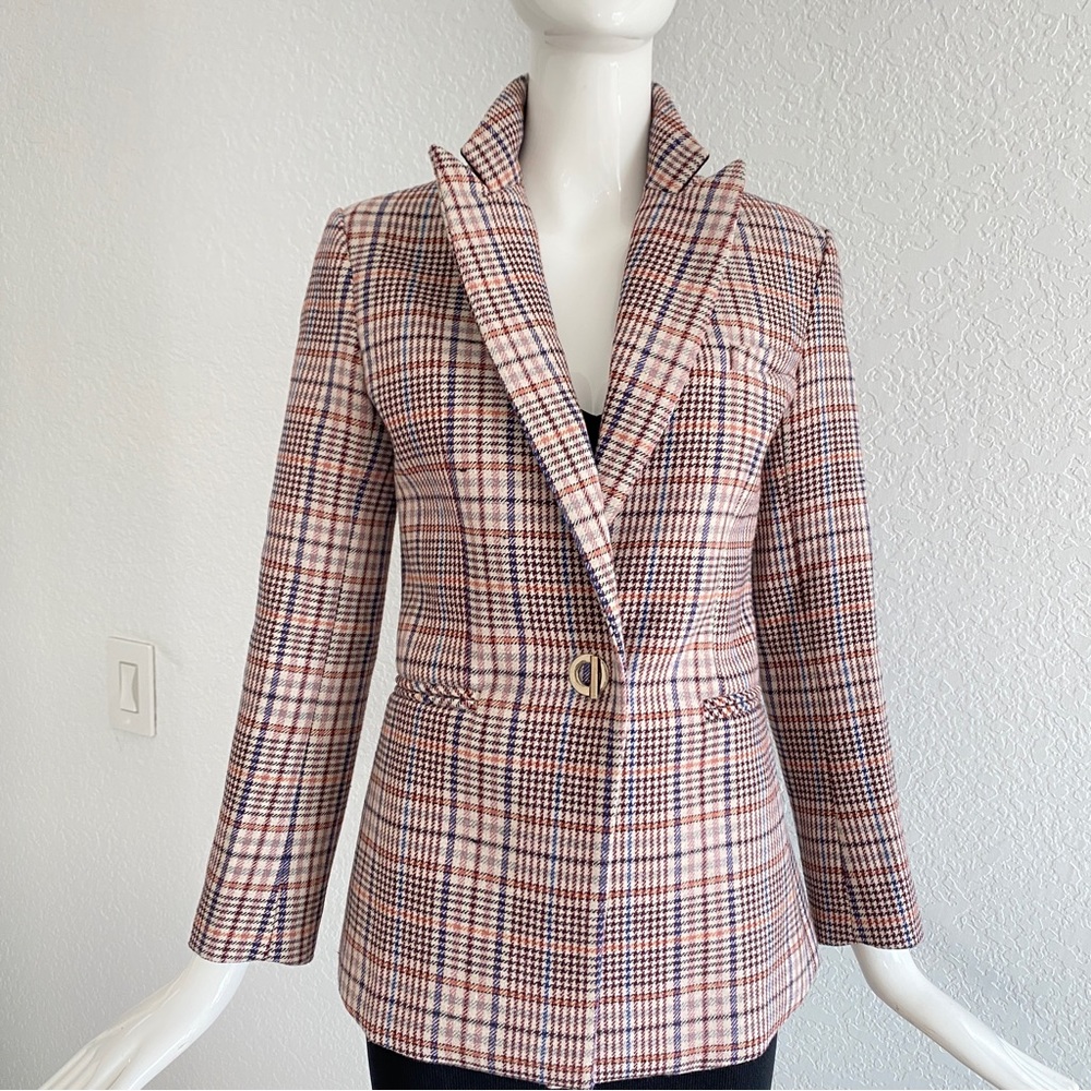 Sandro Plaid Toggle-Closure Blazer - Picture 7 of 15